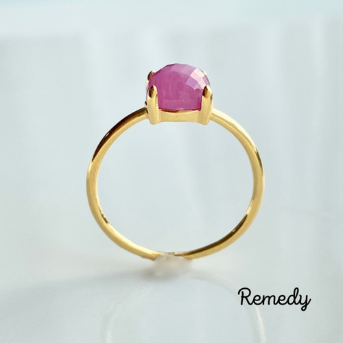 ピンクサファイアとアメジスト リングセット silver 925 18K(9月誕生石