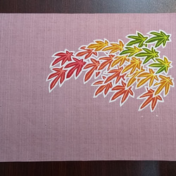 【数量限定・本格派・お手軽！・おトク！】あなたが描く！「季節を彩る日本の花木」の手染めカフェマット５枚セット 8枚目の画像