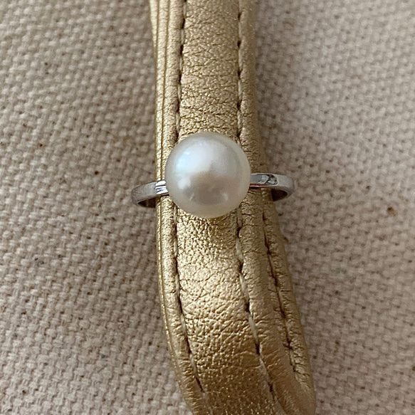 8.4mm南洋白蝶真珠♡シルバー925リング11号【RSV11-002】 指輪・リング