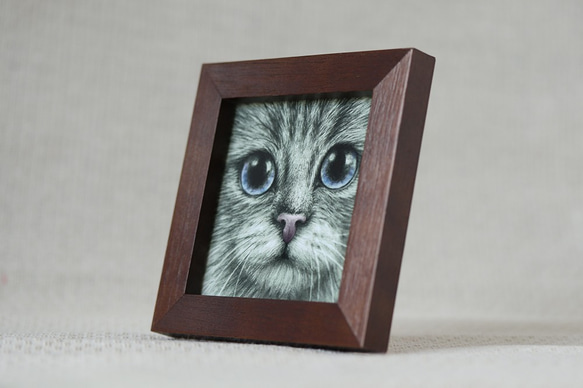 【鉛筆画　額入り】猫　ジークレーアート 2枚目の画像