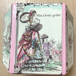 カルトナージュ 六角形 BOX ピンク　タティングレース 5枚目の画像