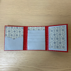 カードケース  カルトナージュ　3つ折り ピンク 3枚目の画像