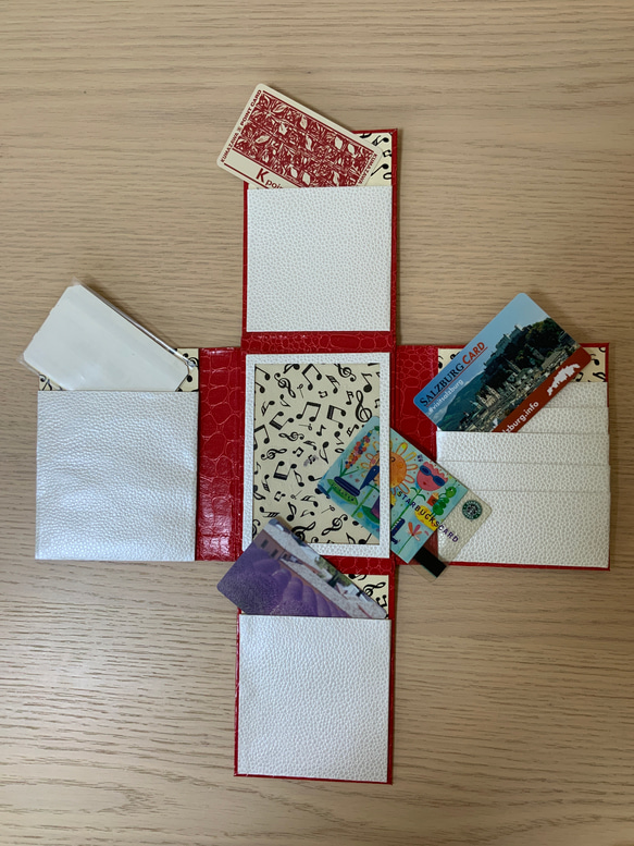 カードケース  カルトナージュ　4つ折り ピンク 6枚目の画像