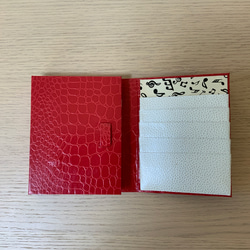 カードケース  カルトナージュ　4つ折り ピンク 9枚目の画像