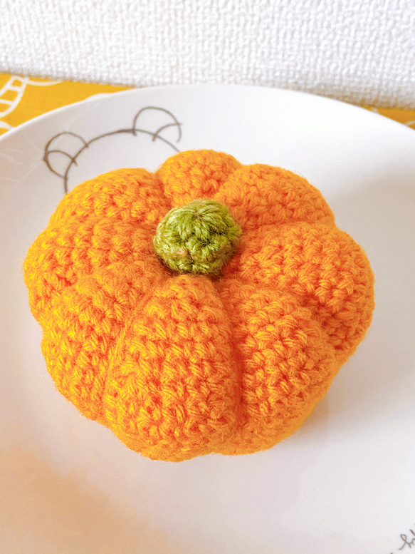 ハロウィンかぼちゃ　あみぐるみ野菜 1枚目の画像