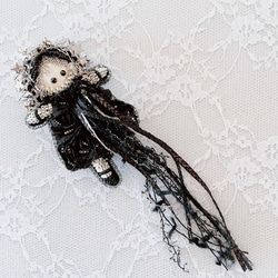 ビーズ刺繍 目のブローチ 1970年代ドイツ・ガラス使用