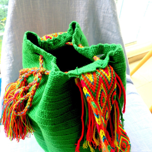 100%のコットンバッグ ショルダー ワユー wayuu ボヘミアン 洗濯可能  