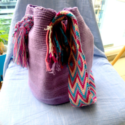 コロンビア産 ワユーバッグ ショルダー 刺繍 wayuu 民族 ボヘミアン 洗濯可能です レディース 女性用 2枚目の画像