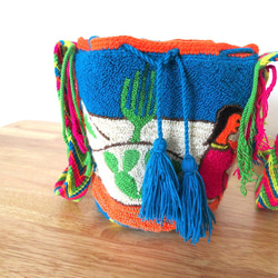 コロンビア産 ワユーバッグ ショルダー 刺繍 wayuu 民族 ボヘミアン 洗濯可能です レディース 女性用 4枚目の画像