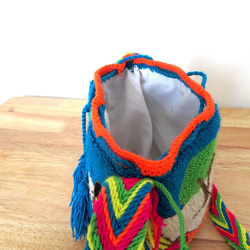 コロンビア産 ワユーバッグ ショルダー 刺繍 wayuu 民族 ボヘミアン 洗濯可能です レディース 女性用 5枚目の画像