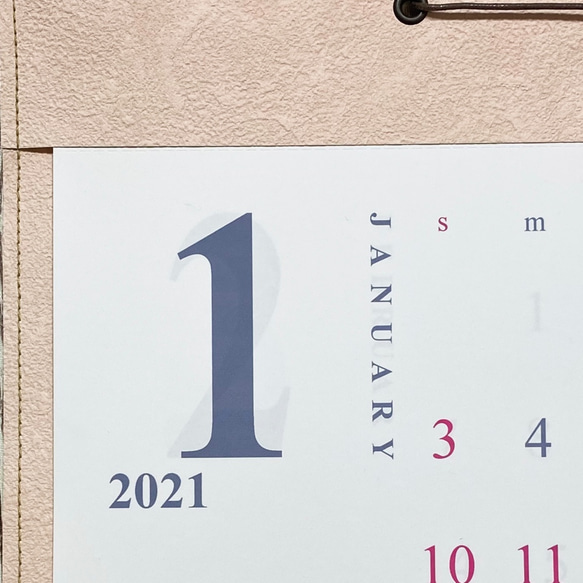 2024シンプルカレンダー　壁紙ラッピングA3 ピンク 3枚目の画像