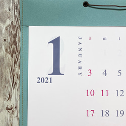 2024シンプルカレンダー　壁紙ラッピングA3 ライトブルー 3枚目の画像