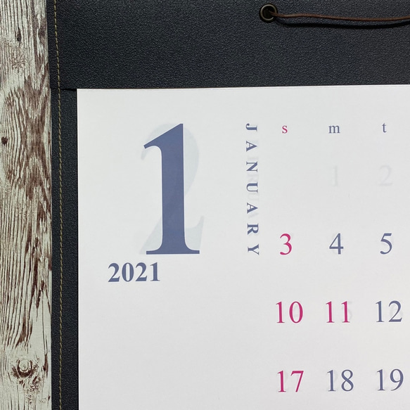 2024シンプルカレンダー　壁紙ラッピングA3 ブラック 3枚目の画像