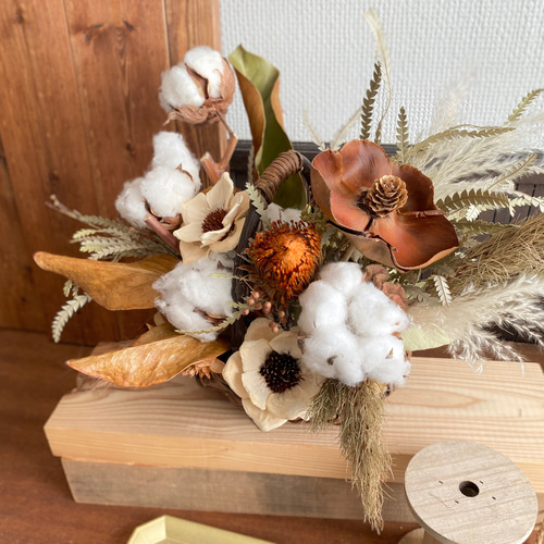 コットンのドライフラワーアレンジメント ドライフラワー howdy flower