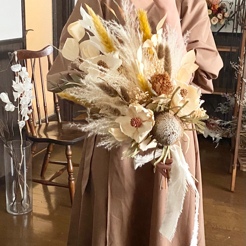 バンクシアとパームフラワーのブーケセット♡ パームフラワーとバンクシアのブーケ ブーケ howdy flower 通販