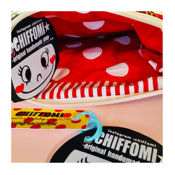 【CHIFFOMI】オリジナル文字入り女の子ポーチ☆苺チャーム付き♡ピンク 3枚目の画像