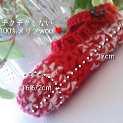 【 受注製作】100%メリノ★ストラップshose★16-18size 3枚目の画像