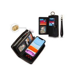 【手帳型スマホケース】小銭入れiphoneケース全機種対応 iPhoneSE2  Galaxy S9多机能財布ケース兼用 4枚目の画像