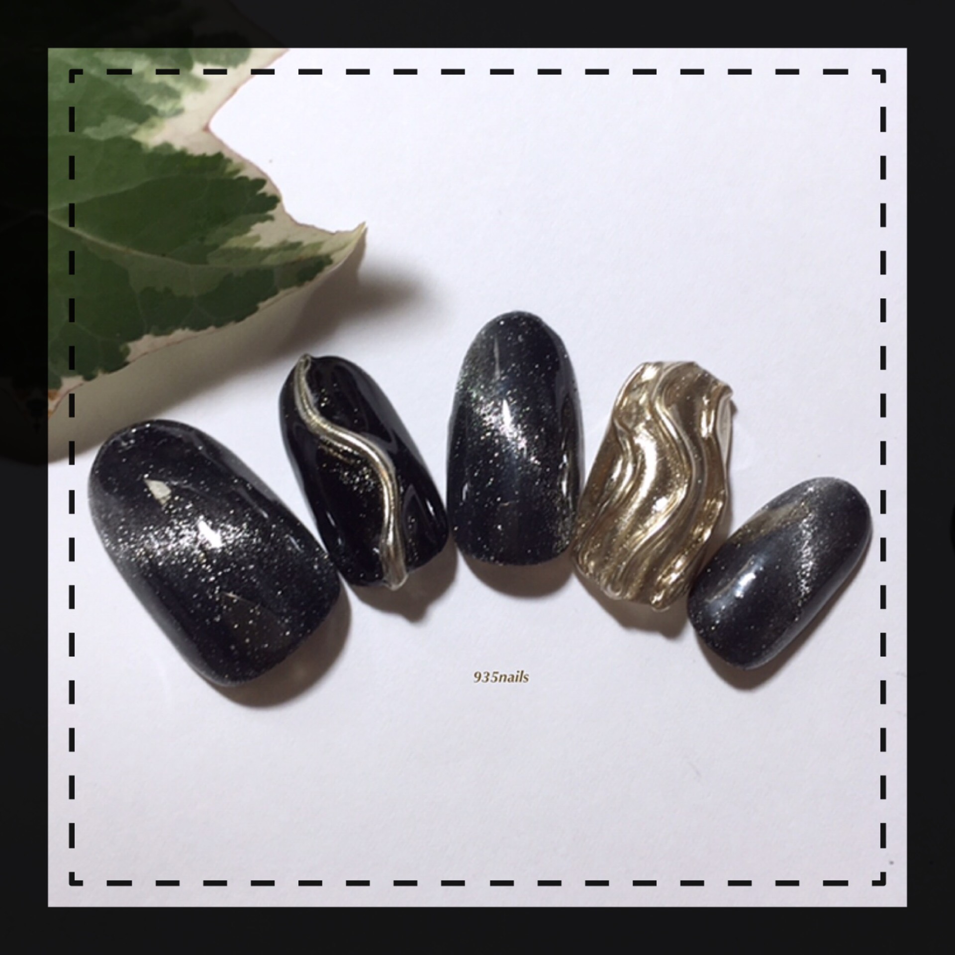 10個セット 黒マグネットネイルチップ