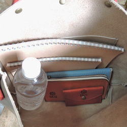 【ORZO】《Belt Set》Leather Tote Shoulder 2wayBAG(S) Grey x Camel OR 第6張的照片