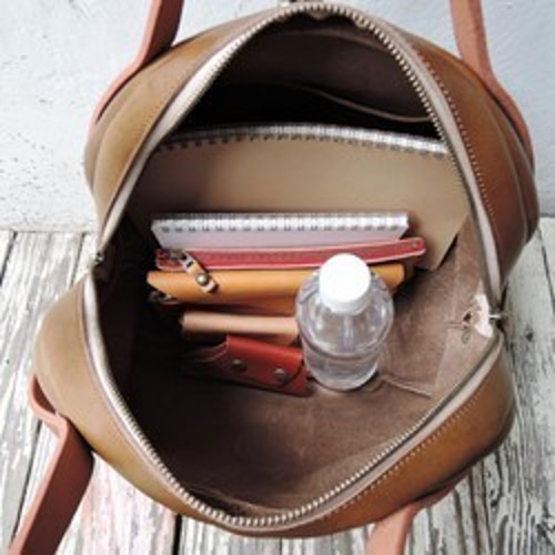 ボストンバッグ ベージュ レザー ボストンバッグ バイカラーボストンバッグ レディース