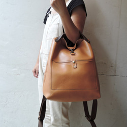 ヌメ革 レザーリュック A4ファイル対応 ベージュ OR315 7枚目の画像