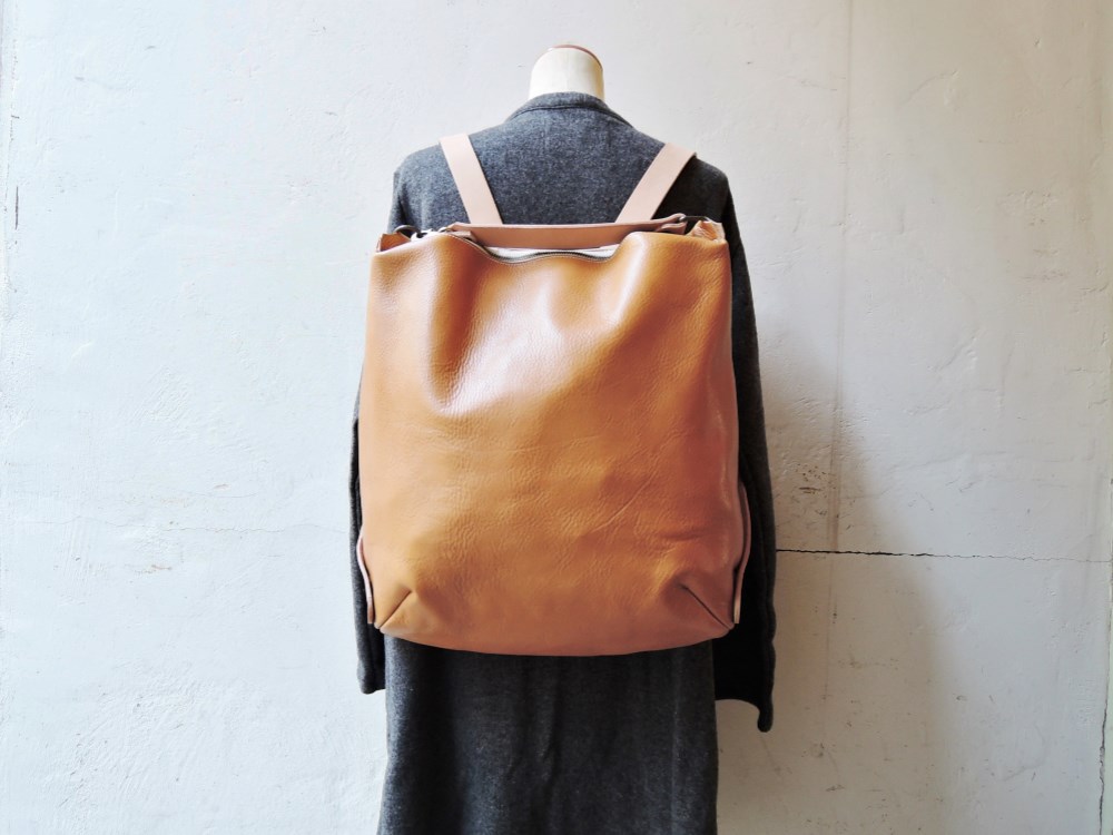 ≪A4対応≫ レザーリュック 姫路レザー ベージュ【OR325】