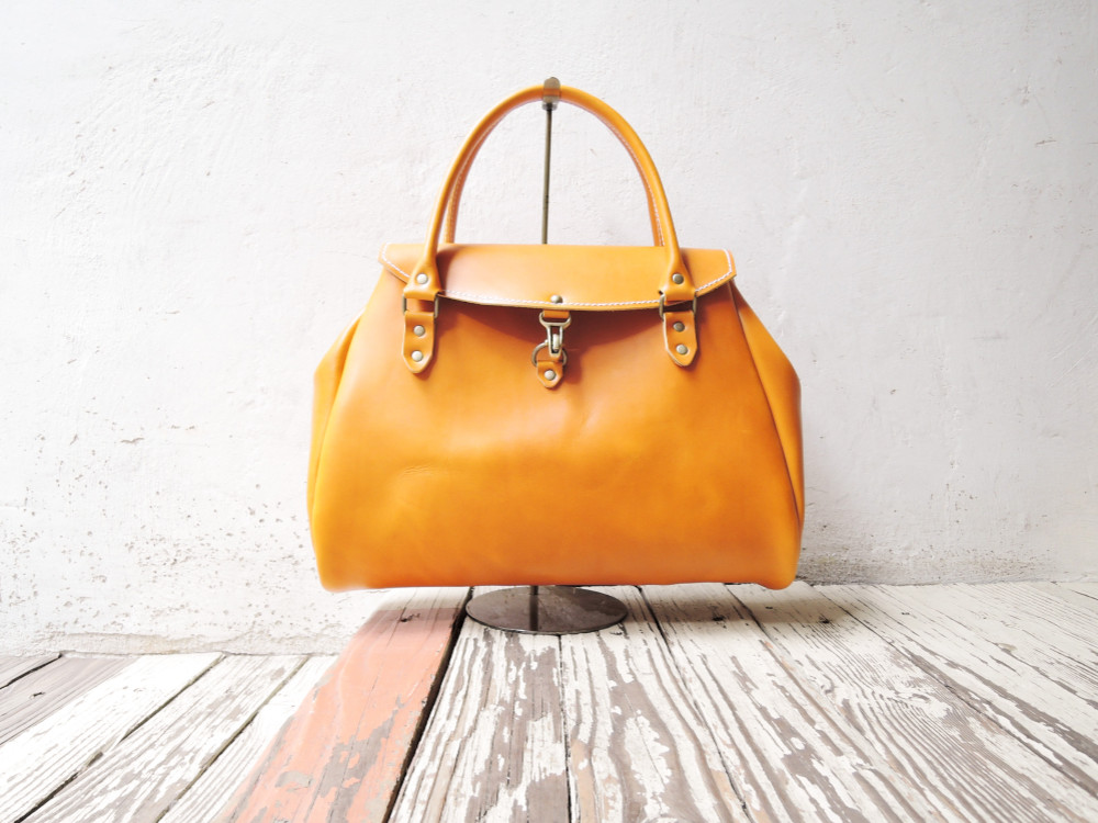 ≪A4対応≫ 2way ボストンバッグ 栃木レザー マスタード【OR513tM】