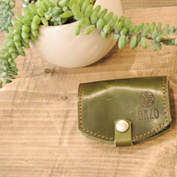 [ORZO] Kobe Tochigi 皮革鞣製皮革零錢包卡其色 第1張的照片