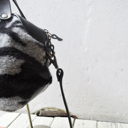 『送料無料』神戸ORZO ニット 2way ミニボストンショルダー bag カモフラージュ ブラック 4枚目の画像