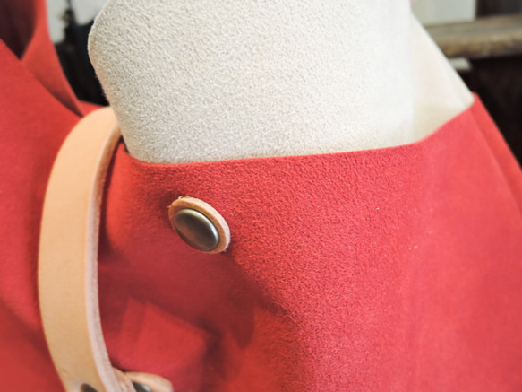 “免費送貨”神戶ORZO假麂皮x Nume皮革2way肩手提紅色A4兼容OR528 第5張的照片