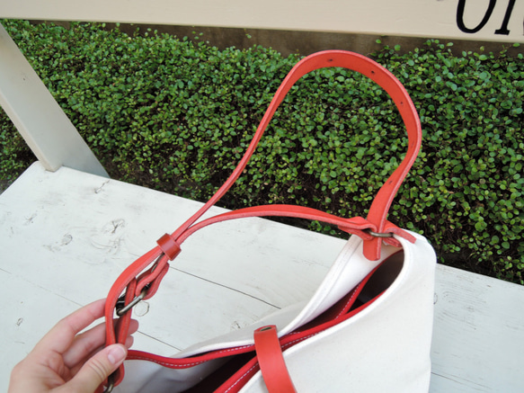 “免費送貨”神戶ORZO假麂皮x Nume皮革2way肩手提紅色A4兼容OR528 第9張的照片