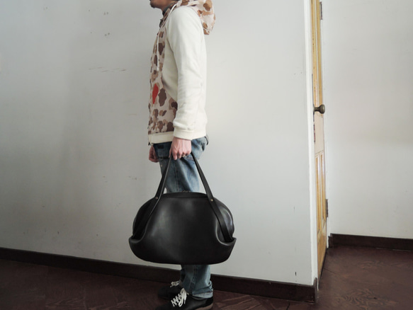 A4対応 ボストンバッグ 姫路レザー ネイビー【OR331L】 ボストンバッグ