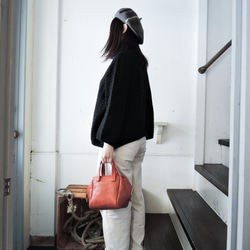 腰帶“福袋”【ORZO】神戶佩斯利壓花皮革可愛方塊包紅色OR533p 第5張的照片