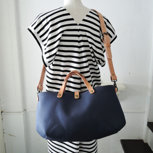 カラーオーダー2025】A4対応 8号帆布×レザー 2way シェル型