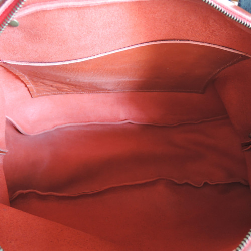 カラーオーダー2025】A4対応 ボストンバッグ 姫路レザー レッド