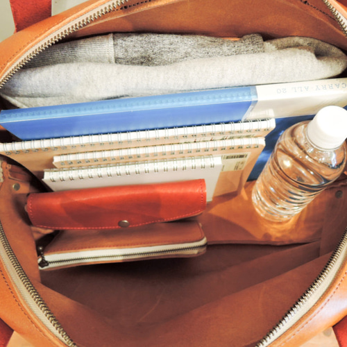 カラーオーダー2025】A4対応 ボストンバッグ 姫路レザー レッド