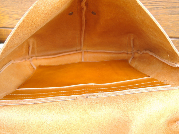 [ORZO] Kobe Tanned Leather Leather Bag Shoulder BAG(S) 駝色 x 黑色 O 第5張的照片