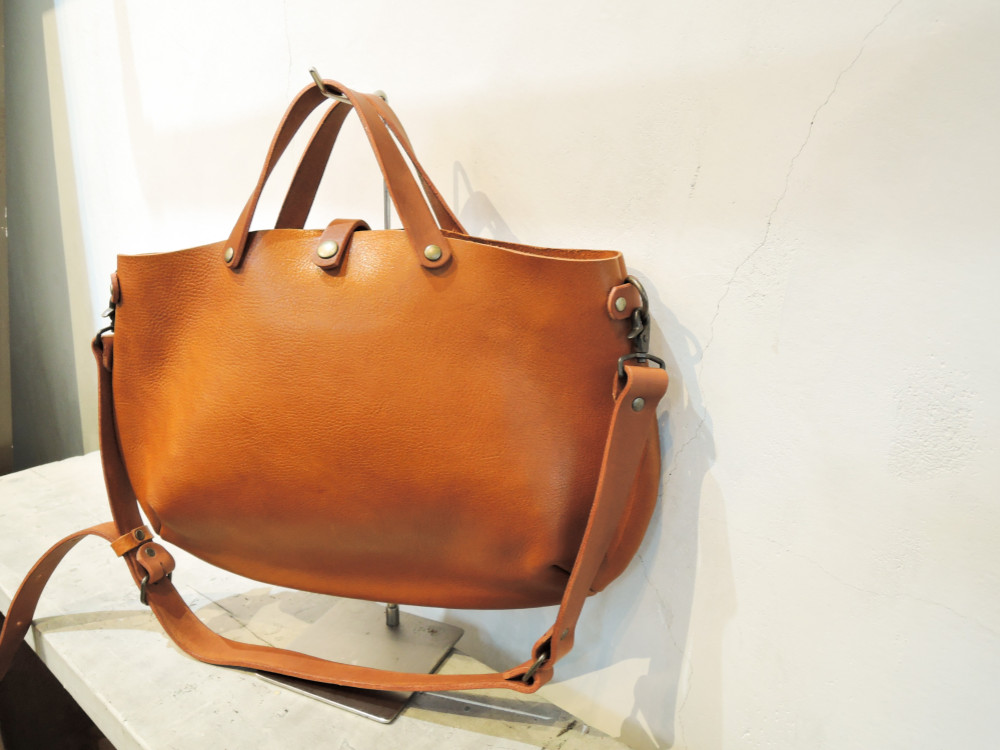 A4対応 2wayシェル型トートバッグ キャメル×キャメル【OR314M】