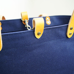 たっぷり容量6号帆布のトートバッグ～紺（倉敷帆布）～ 5枚目の画像