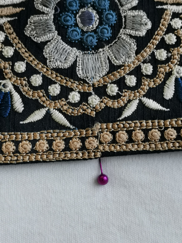 インド刺繍リボン 青い鳥 シルク 5枚目の画像