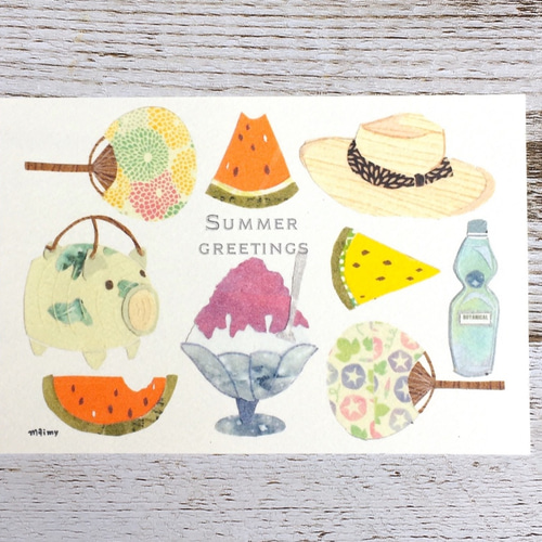 サマーグリーティング】ポストカード3枚組 ポストカード maimy