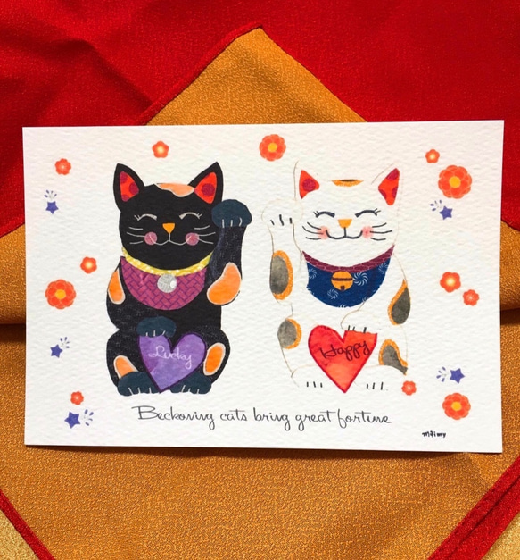 【招き猫】ポストカード3枚組 2枚目の画像