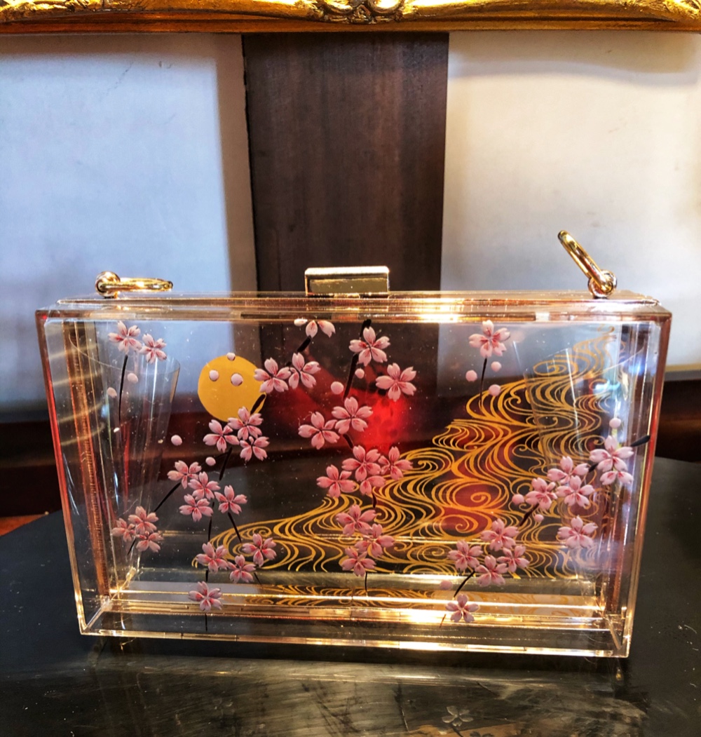 本漆描き　アクリルクラッチバッグ　本金本銀仕様 45,720円