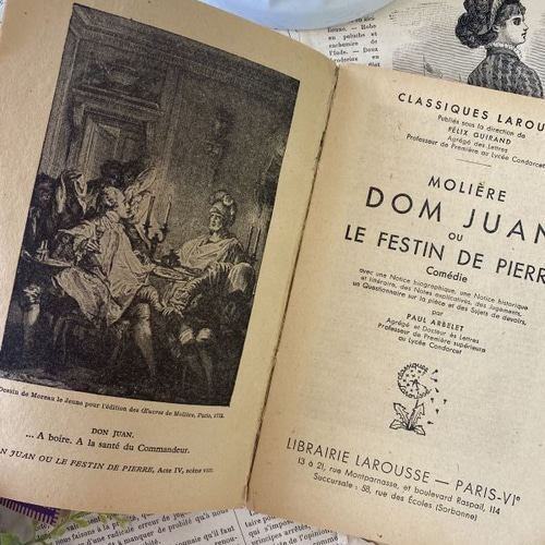 1930年 セピア地に紫の装丁が美しいフランスの本 アンティーク その他