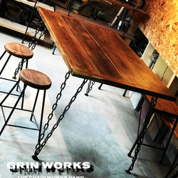 アイアンチェーンレッグ ダイニングテーブル grin works 通販 5972879
