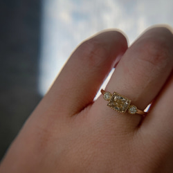 天然ライトブラウンダイヤモンド0.716ct 計0.07ct K18YGリング 26 メイ