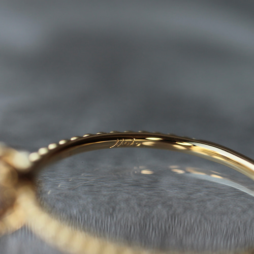 ファンシーブラウンダイヤモンド 0.3ct プリンセスカットリング