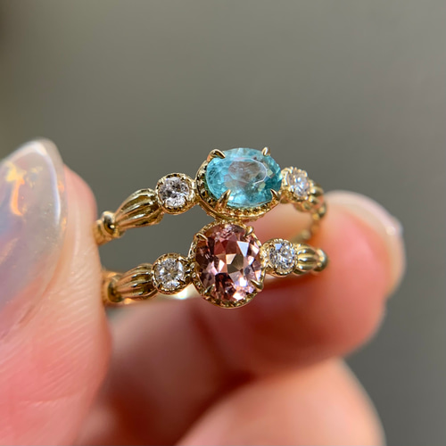 グランディディエライト スカイブルー ミルフレーム×アンティーク  