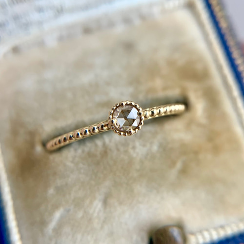 Mei jewelry K18YG ブラウンダイヤ ローズカット リング ローズカット